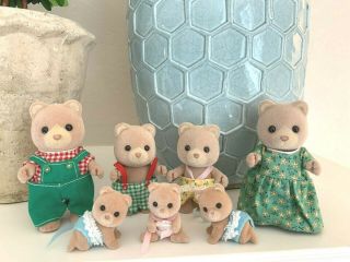 Calico Critters Sylvanian Families Retired Petite Bear Family Baby Twins Triplet 2