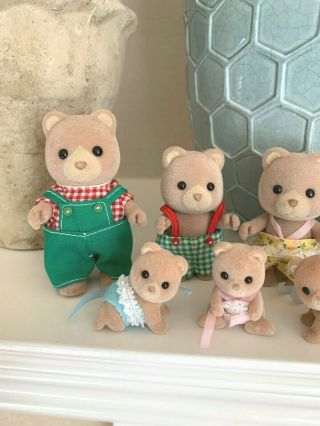 Calico Critters Sylvanian Families Retired Petite Bear Family Baby Twins Triplet 3