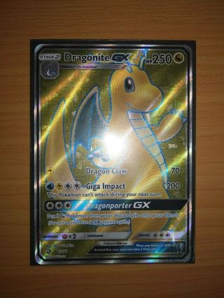 Pokemon Tcg Dragonite Gx 67/70 Dragon Majesty (full Art) Ultra Rare Card