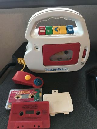 Vtg Fisher Price Cassette Tape Recorder Player W/microphone Model 3800 1992 Cute