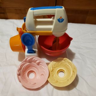Vintage 1987 Fisher Price Fun With Food Mixing Center 2114 Hand Mixer Complete