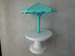 Vintage Little Tikes - My Size Barbie Doll - Patio Table & Umbrella -