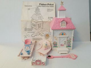 Vintage Fisher Price Precious Places Blue Ribbon Pony Stable Magnetic 5152