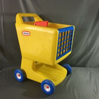 Little Tikes Vintage Yellow Grocery Shopping Cart Child Size Pretend Play 23 "