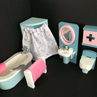 Le Toy Van Wooden Dollhouse Bathroom Furniture