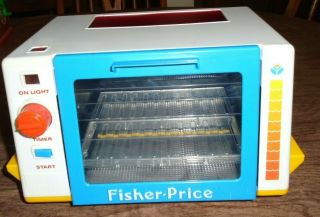 Vintage 1987 Fisher Price Fun With Food Golden Glow Toaster Oven 2117
