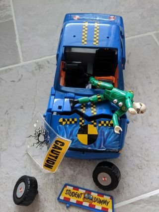 Tyco Incredible Crash Dummies Student Driver Blue Car W/ Axel
