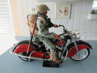 Gi Joe U.  S.  Army Soldier And A 1948 Indian Motorcycle - No Boxes
