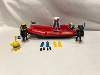 Playmobil Geobra Vintage 3772 Boat Set Scuba Divers With Raft