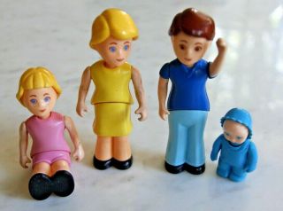 4 - Pc Vintage Little Tikes Dollhouse Family With Smiles Mom Dad Daughter Baby Boy