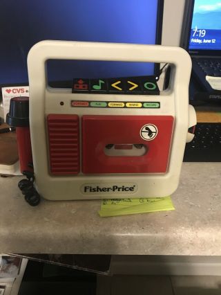 Vintage Fisher Price Cassette Recorder / Player With Microphone 1988 (3808)
