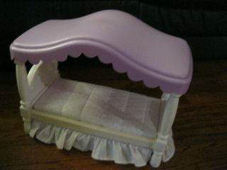 My Size Barbie Little Tikes Doll House Canopy Bed With Comforter