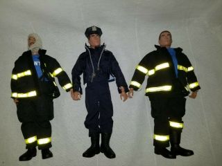 Real Heroes Two Fdny Firefighters And One Police Officer 12 " Action Figure