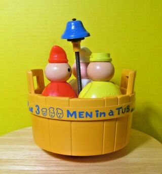 Vintage Fisher Price toy ' 3 Men in a Tub ' Butcher Baker Candlestick Maker 2