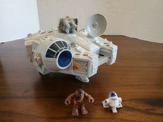 Star Wars Galactic Heroes Imaginext Millenium Falcon 2011 W/chewbacca,  R2 D2