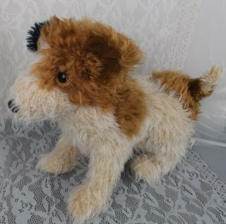 Folkmanis Jack Russell Terrier Puppy Dog Hand Puppet 15 " Tan Brown Cream Plush