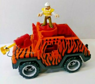 Fisher Price Imaginext 2006 Jungle Safari Jeep Mattel Tiger Stripe Orange