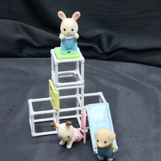 Calico Critters Sylvanian Families Baby Jungle Gym With 3 Babies Htf Boxed