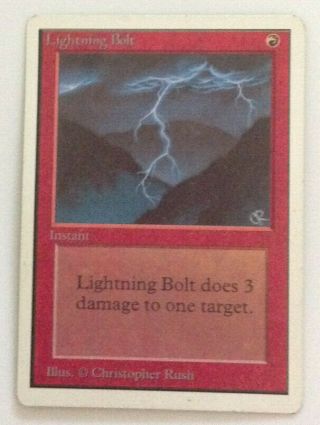 Mtg Lightning Bolt Unlimited Edition,  Owner,  See Pictures Actual Card