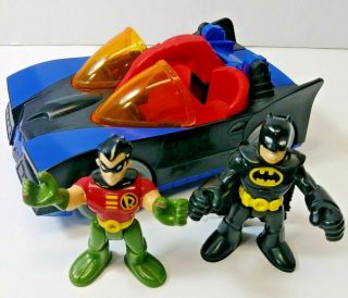 Fisher Price Imaginext Dc Friends Batmobile & Figures Batman Robin