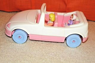 Playskool Dollhouse White/pink Convertible Sports Car,  Mom & Baby In Car Seat