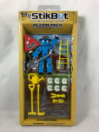 Stikbot - Kids Stop Motion - Farm Pack - Accessory Set - Blue -