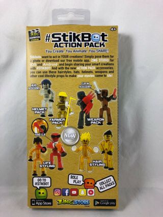 Stikbot - Kids Stop Motion - Farm Pack - Accessory Set - Blue - 3