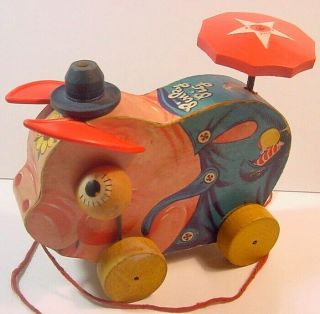 Fisher Price Pull Toy - Pinky Pig No.  695
