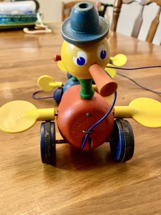 Fisher Price Vintage Duck Family Wooden Pull Toy 2