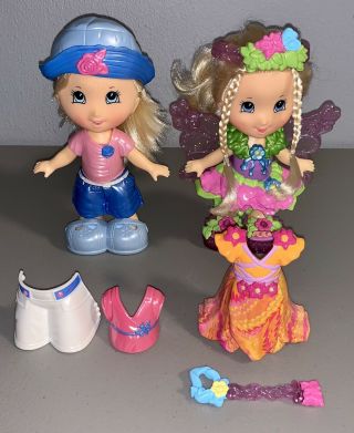 2 Fisher Price Snap N Style Dolls Fairy Outfit Dress Clothes