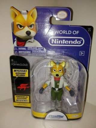 World Of Nintendo: Star Fox: Fox Mccloud 4 " Action Figure W/ Mystery Accessory