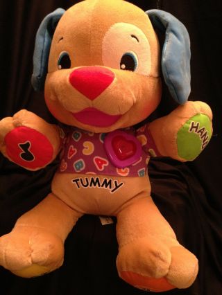 Fisher Price Plush Interactive Puppy Dog Talks Musical Sings Laugh & Learn 14 "