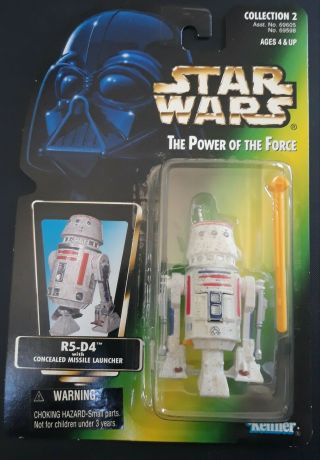 1996 Hasbro Star Wars Potf2 R5 - D4 Moc Power Of The Force Green Card No Hologram