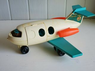 Vintage Fisher Price Little People Jet Airplane Jetliner Play Family Airport 996