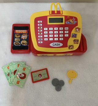 Mcdonalds Restaurant Pretend Play Toy Food Cash Register W/ Key Calculator 2004
