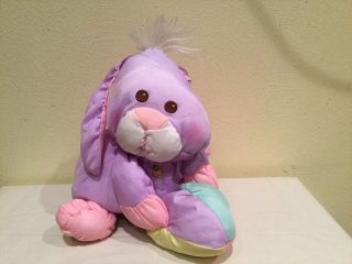 Vintage Fisher Price Plush Puffalump Easter Bunny With Egg,  Lavendar,  Pink,  Euc