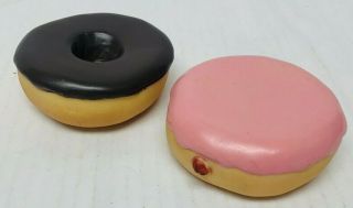 Vintage Realistic Play Food Fake Dunkin Donuts Jelly & Choc Covered Mtc 1980s