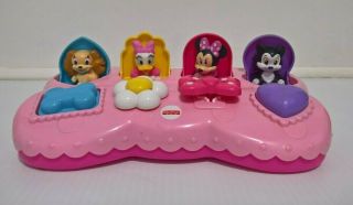 Fisher Price Disney Minnie Mouse Pop Up Surprise Pink Baby Toy Sounds Cat Daisy