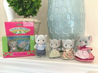 Calico Critters Sylvanian Families Ellwoods Elephant Family,  Newbox Baby Twins