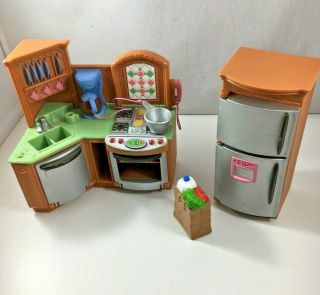 Fisher Price Loving Family Dollhouse Kitchen Stove Sink Fridge,  More See Video