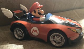 Nintendo Mario Kart Wii Pull Speed Mario Red Race Car Rubber Tires Plastic 1:43