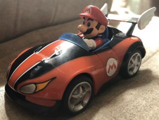 Nintendo Mario Kart Wii Pull Speed Mario Red Race Car Rubber Tires Plastic 1:43 2