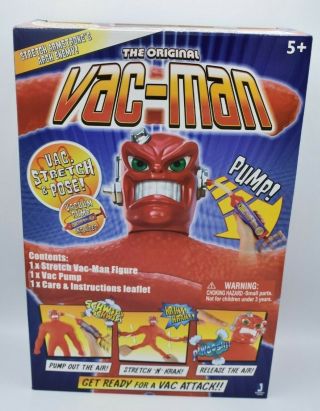 Stretchable Vac Man 14 Inch Vacuum Pump Toy Kids Collectors Item Red