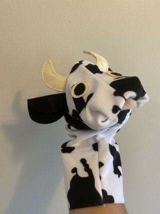 Baby Einstein Hand Puppet Black White Cow Bull