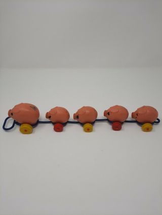 Vintage 1956 Fisher Price This Little Pig Went To Market Squeak Pull Toy