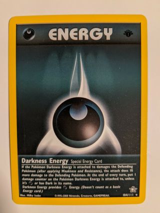 Special Darkness Energy Pokemon Neo Genesis 104/111 | 1st Edition | Rare | Nm - Mt