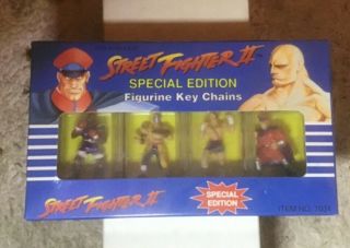 Street Fighter 2 Ii Special Edition Figurine Key Chains Mib Capcom 1992