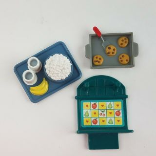 1999 Fisher Price Loving Family Dollhouse Kitchen Cooking Fun Food Accessories