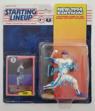 David Cone Signed 1994 Starting Lineup Action Figure Rare Kc Royals Cy Rad