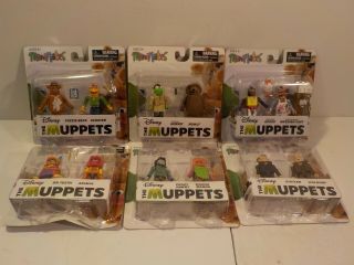 N The Muppets Minimates Series Kermit Rowlf Chef Fozzie Animal Statler Waldorf,